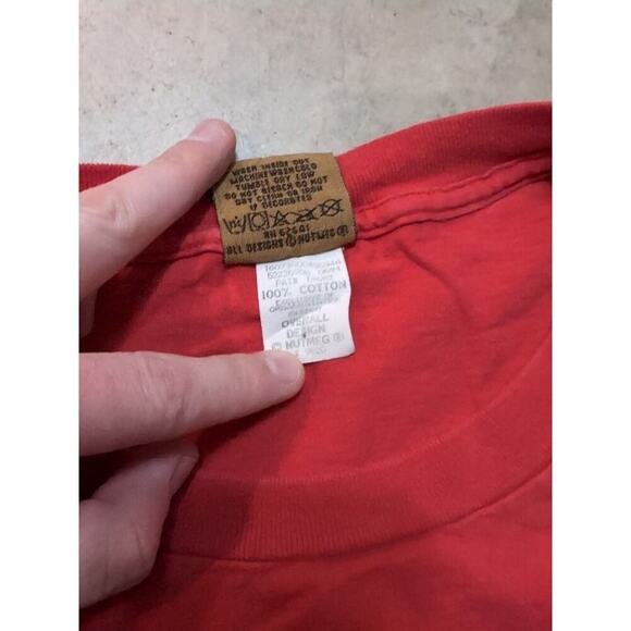 VTG Nutmeg Michael Jordan He's Back Mens XL Shirt Red USA Made - Picture 4 of 6